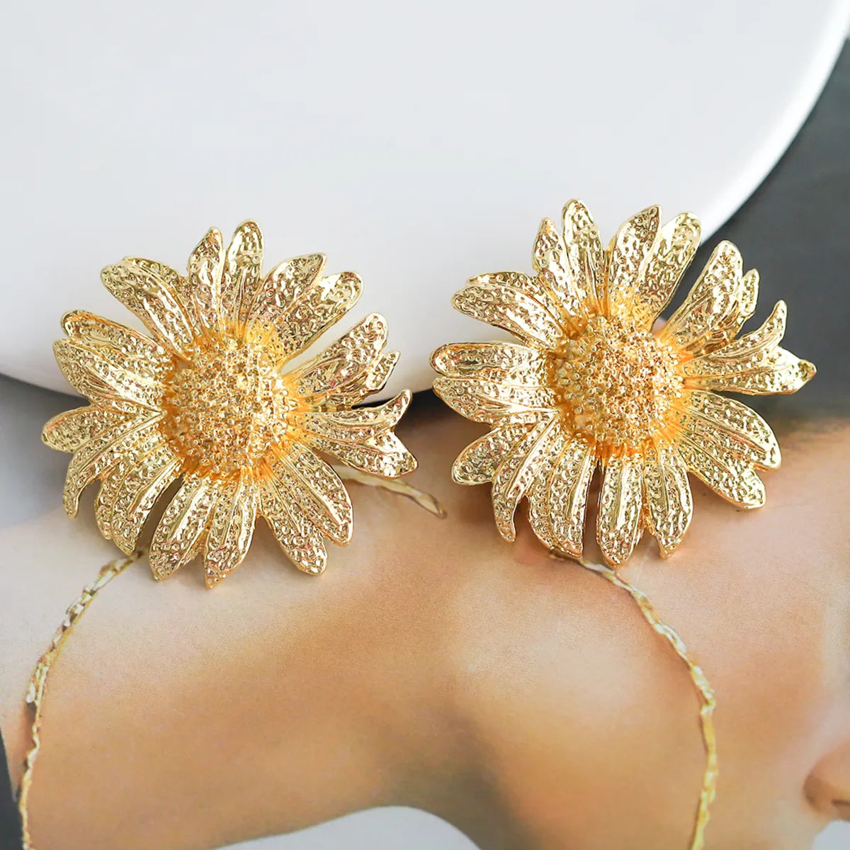 Vacation Sweet Daisy Alloy Plating Gold Plated Women's Jewelry Set