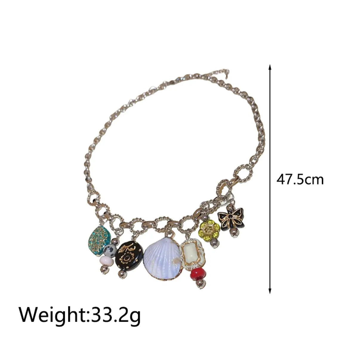 Vacation Sweet Flower Butterfly Shell Alloy Inlay Acrylic Shell Women'S Pendant Necklace