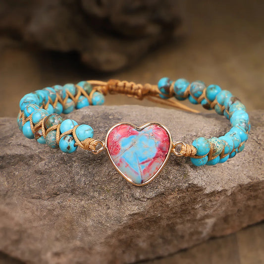 Vacation Sweet Heart Shape Natural Stone Bracelets In Bulk