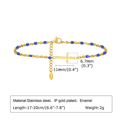 Vacation Sweet Simple Style Cross 201 Stainless Steel 18K Gold Plated Bracelets In Bulk