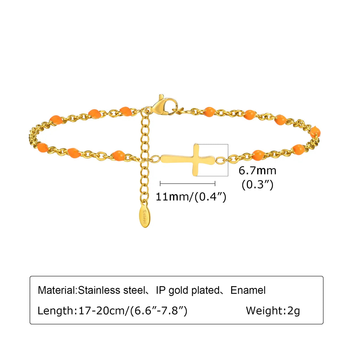 Vacation Sweet Simple Style Cross 201 Stainless Steel 18K Gold Plated Bracelets In Bulk