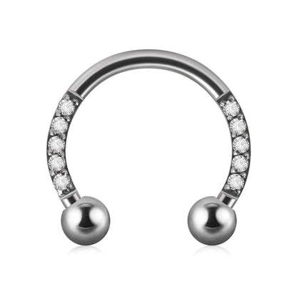 Vacation U Shape Stainless Steel Plating Zircon Nose Ring