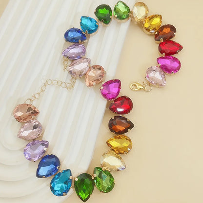 Vacation Water Droplets Artificial Crystal Women'S Necklace