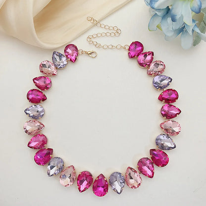 Vacation Water Droplets Artificial Crystal Women'S Necklace