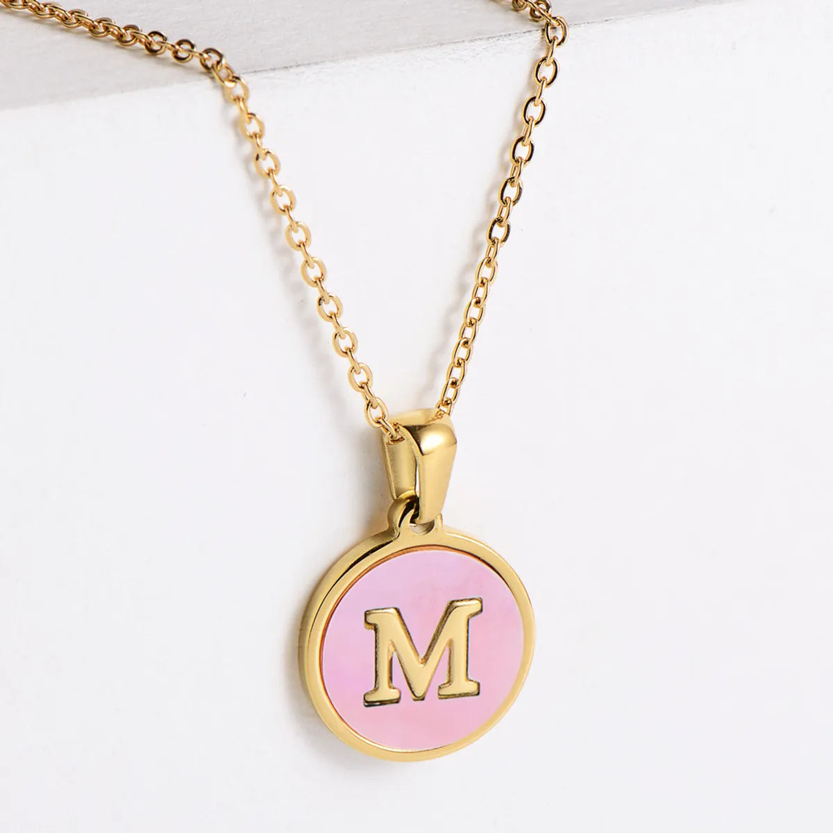 Fashion Letter Titanium Steel Plating Pendant Necklace