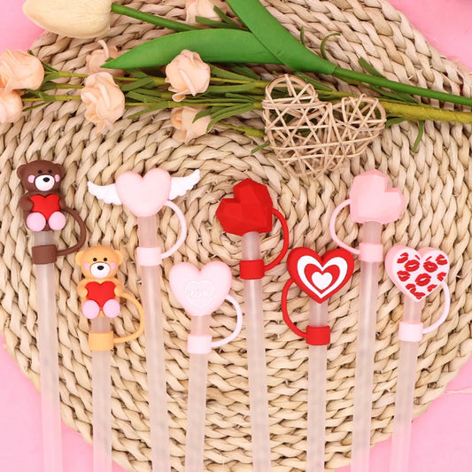 Valentine'S Day Casual Elegant Cute Bear PVC Straw Decorative Cap 1 Piece