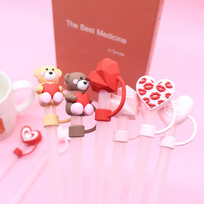 Valentine'S Day Casual Elegant Cute Bear PVC Straw Decorative Cap 1 Piece