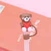 Valentine'S Day Casual Elegant Cute Bear PVC Straw Decorative Cap 1 Piece