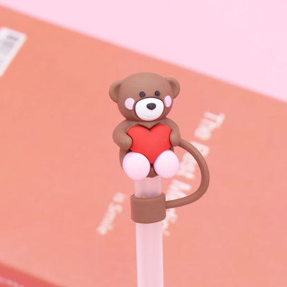 Valentine'S Day Casual Elegant Cute Bear PVC Straw Decorative Cap 1 Piece