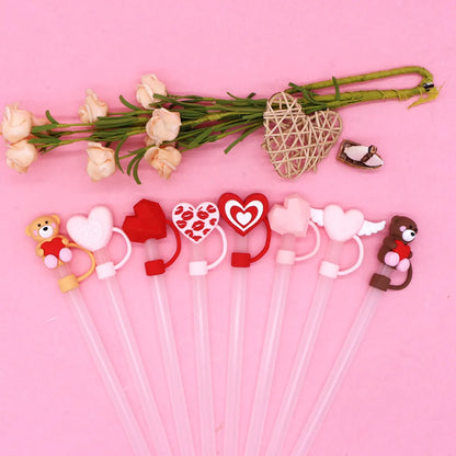 Valentine'S Day Casual Elegant Cute Bear PVC Straw Decorative Cap 1 Piece