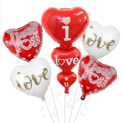 Valentine'S Day Heart Shape Aluminum Film Party Balloons