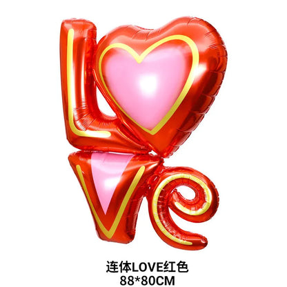 Valentine'S Day Heart Shape Aluminum Film Party Balloons