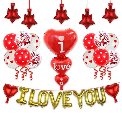 Valentine'S Day Heart Shape Aluminum Film Party Balloons