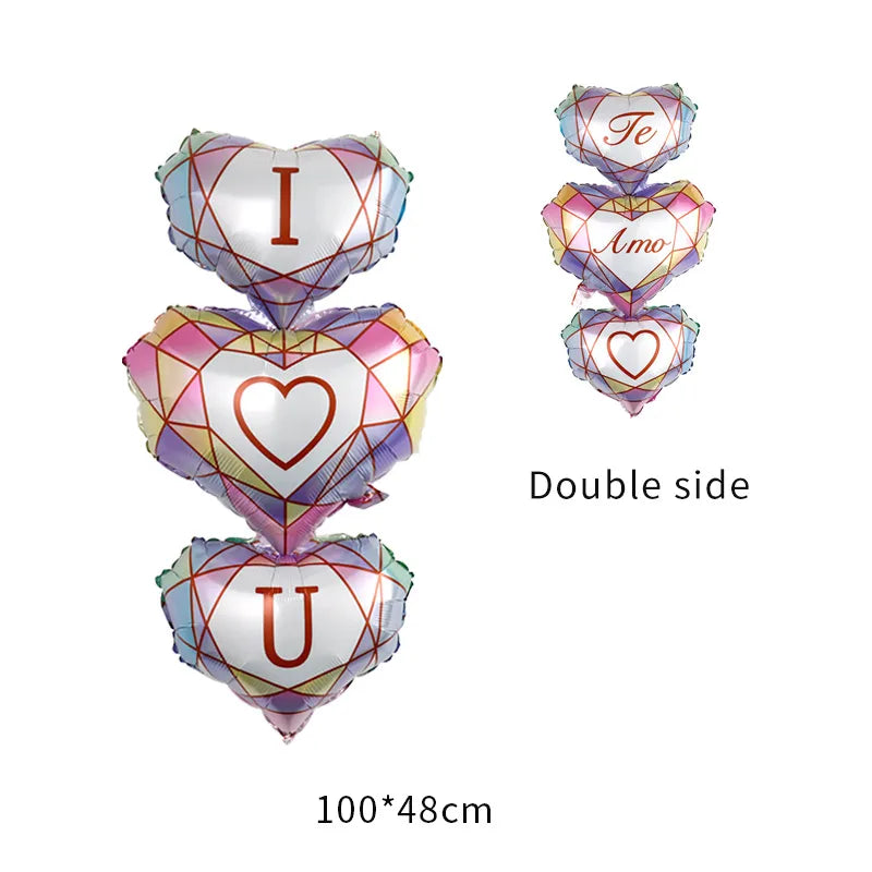 Valentine'S Day Heart Shape Aluminum Film Party Balloons