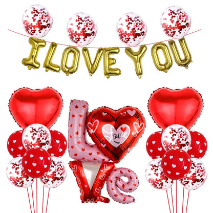 Valentine'S Day Heart Shape Aluminum Film Party Balloons