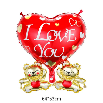 Valentine'S Day Heart Shape Aluminum Film Party Balloons