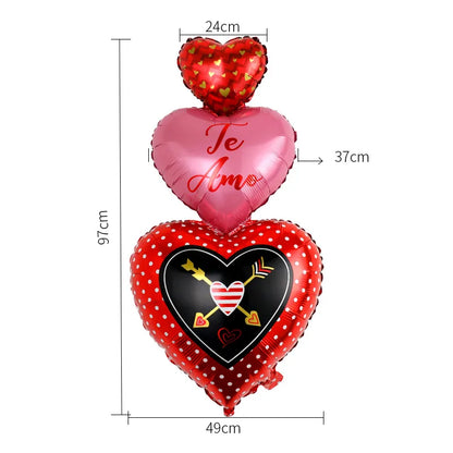 Valentine'S Day Heart Shape Aluminum Film Party Balloons