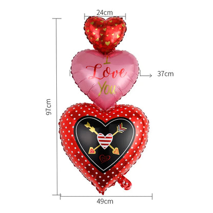 Valentine'S Day Heart Shape Aluminum Film Party Balloons