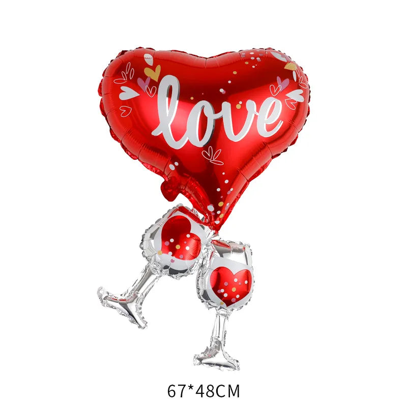 Valentine'S Day Heart Shape Aluminum Film Party Balloons