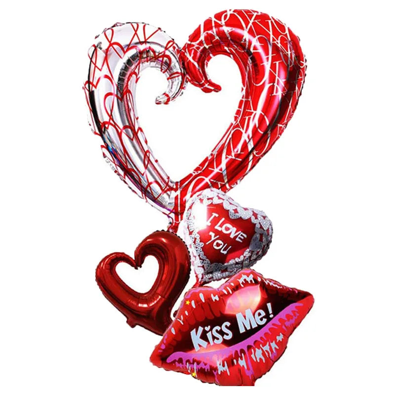 Valentine'S Day Heart Shape Aluminum Film Party Balloons