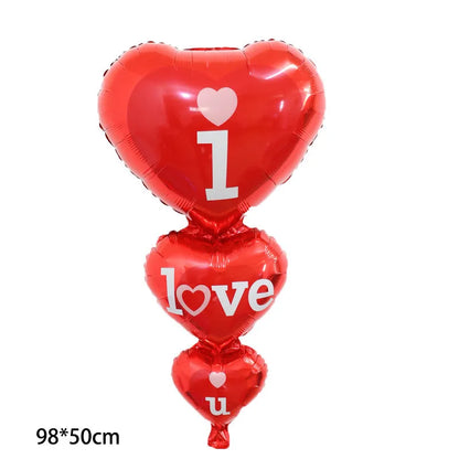 Valentine'S Day Heart Shape Aluminum Film Party Balloons