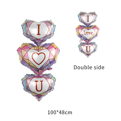 Valentine'S Day Heart Shape Aluminum Film Party Balloons