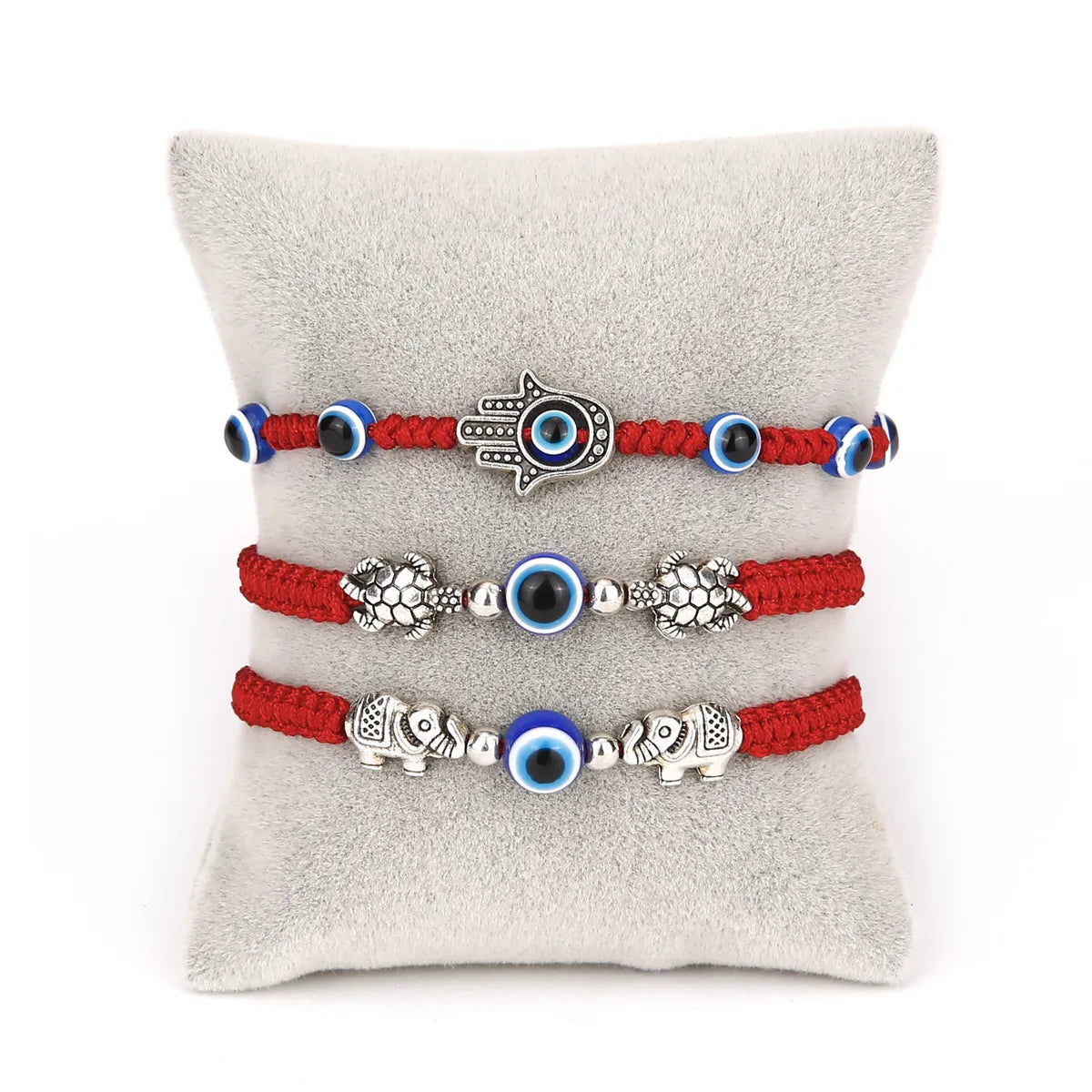 Vintage Evil Eye Palm Blue Eye Evil Eye Red Rope Woven Adjustable Bracelet