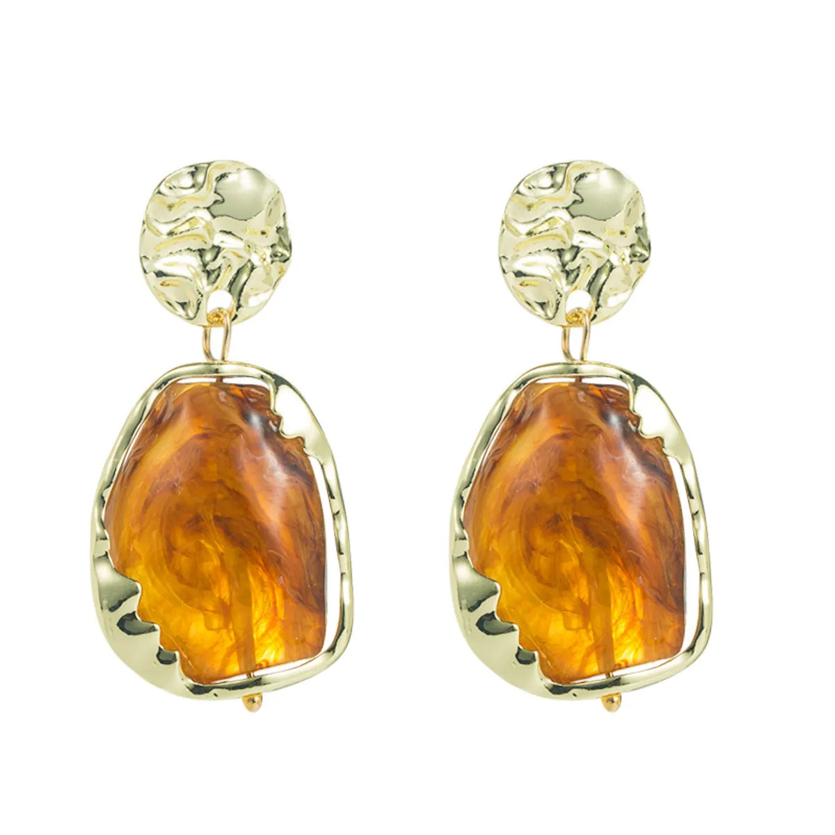 Vintage New Creative Drop Agate Female Alloy Resin Earrings