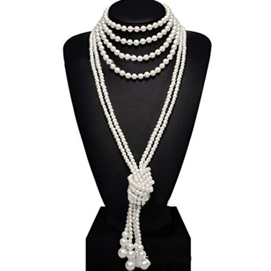 Gothic Hip-hop Exaggerated Pearl Artificial Pearls Imitation Pearl Wholesale Sweater Chain Necklace