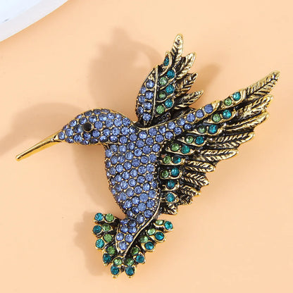 Vintage Style Bird Alloy Inlay Rhinestones Women'S Brooches 1 Piece