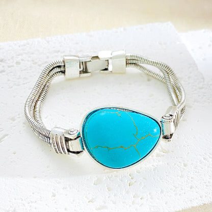 Vintage Style Bohemian Geometric Turquoise Alloy Wholesale Bracelets