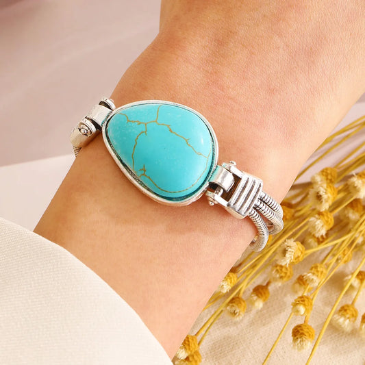 Vintage Style Bohemian Geometric Turquoise Alloy Wholesale Bracelets