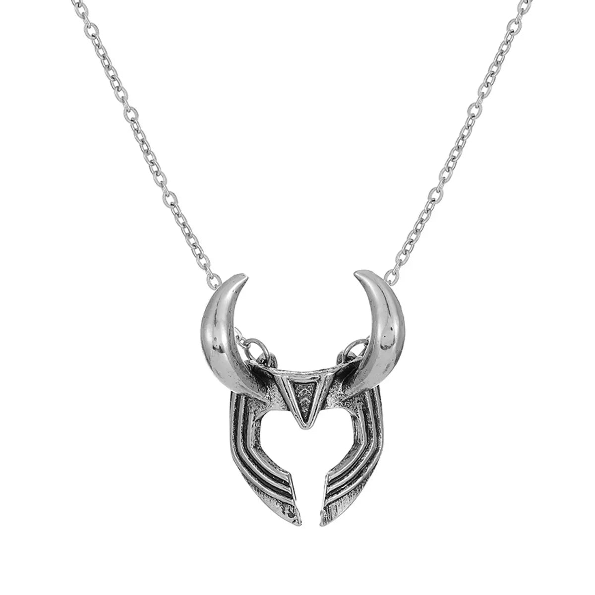 Vintage Style Bull Head Alloy Plating Unisex Pendant Necklace