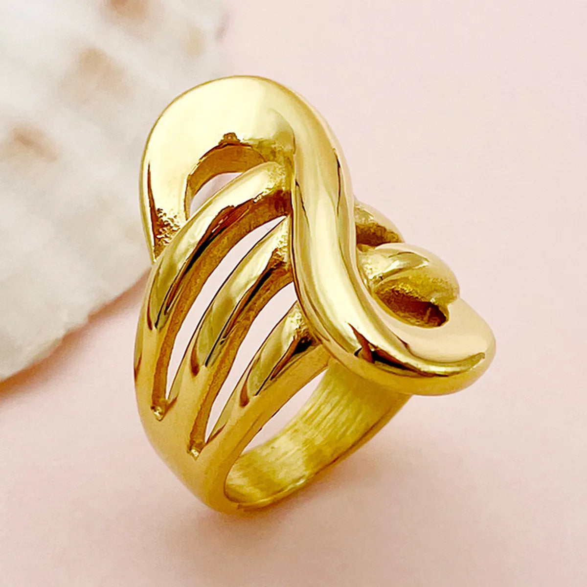 Vintage Style Classic Style Commute S Shape Stainless Steel Polishing Plating Gold Plated Rings