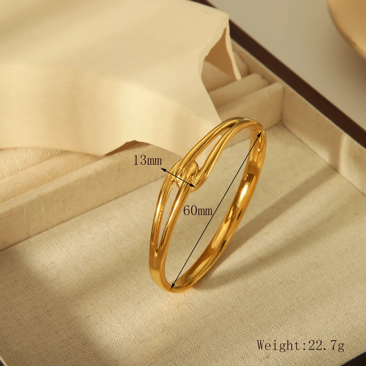 Vintage Style Classic Style Commute Solid Color 304 Stainless Steel 18K Gold Plated Bangle In Bulk