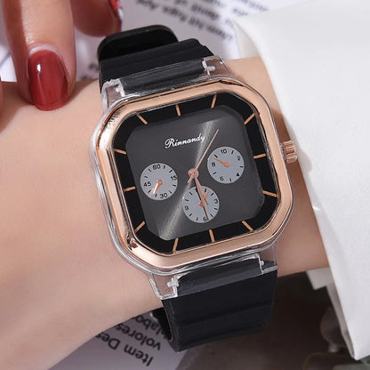 Vintage Style Color Block Buckle Quartz Women'S Watches