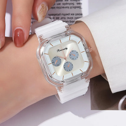 Vintage Style Color Block Buckle Quartz Women'S Watches