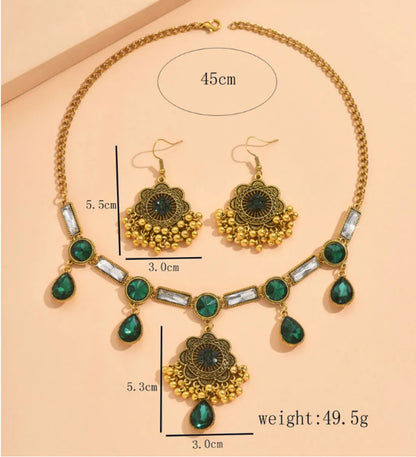 Vintage Style Color Block Flower Alloy Plating Inlay Rhinestones Women's Jewelry Set