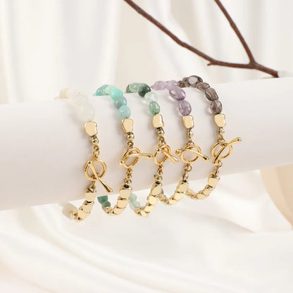 Vintage Style Color Block Natural Stone Beaded Women's Bracelets