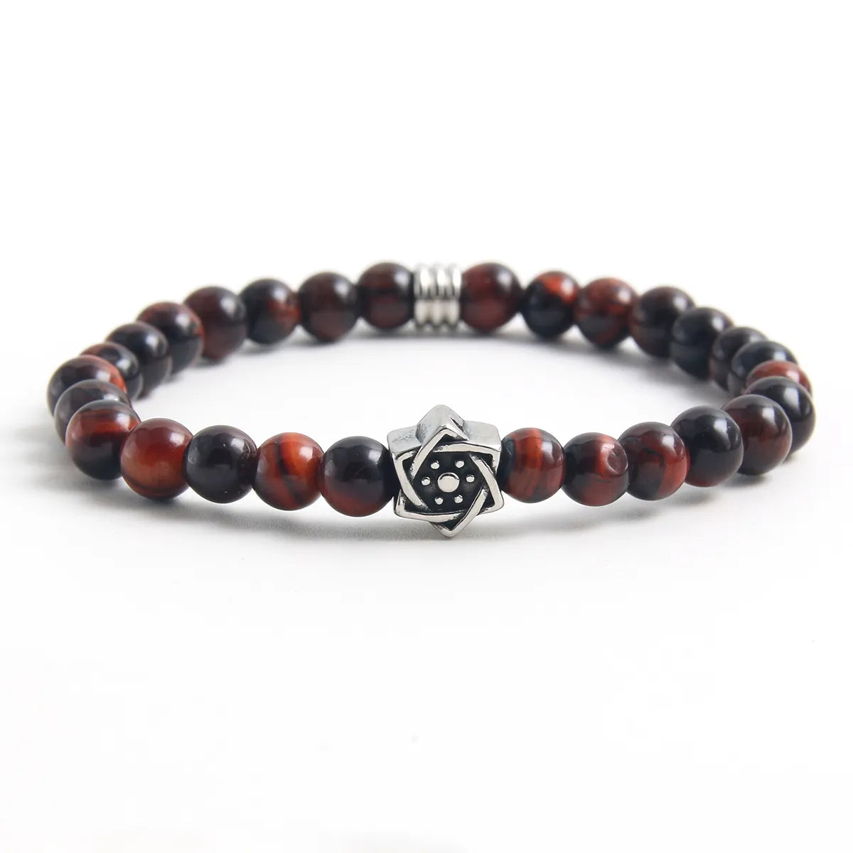 Wholesale Jewelry Vintage Style Commute Hexagram 304 Stainless Steel Natural Stone Beaded Handmade Bracelets