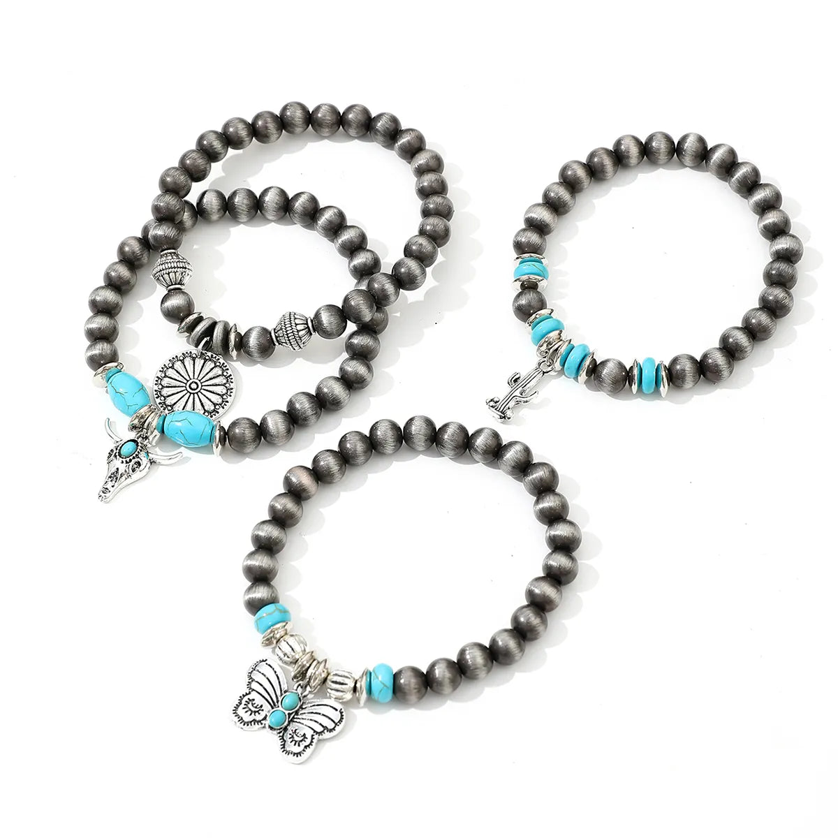 Vintage Style Cowboy Style Butterfly Alloy Plastic Wholesale Bracelets