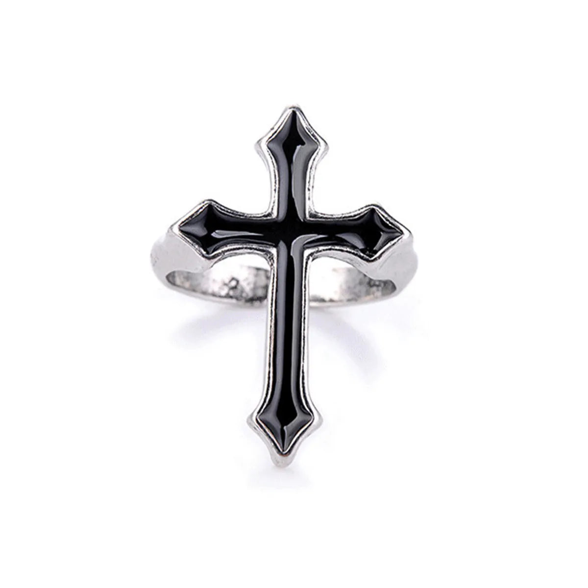 Vintage Style Cross Alloy Plating Unisex Open Rings