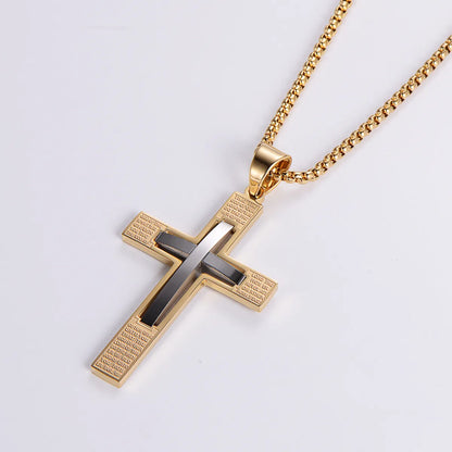 Vintage Style Cross 304 Stainless Steel Plating 18K Gold Plated Unisex