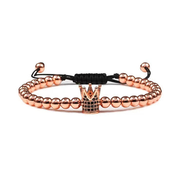 Vintage Style Crown Copper Plating Inlay Rhinestones Bracelets