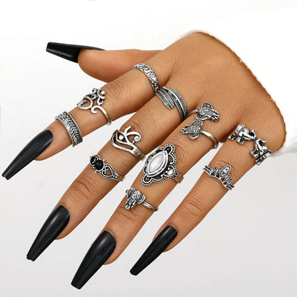 Vintage Style Devil's Eye Elephant Alloy Wholesale Open Rings