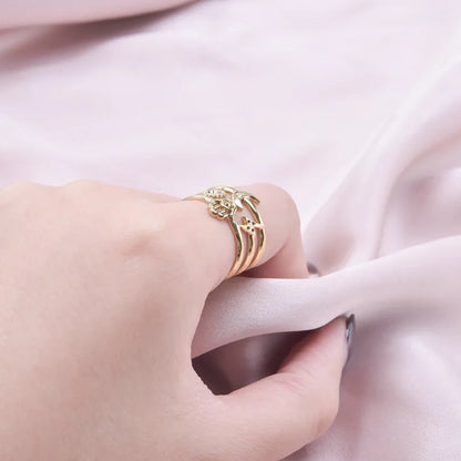 Wholesale Jewelry Vintage Style Devil'S Eye Moon Lightning 304 Stainless Steel 18K Gold Plated Polishing Open Rings