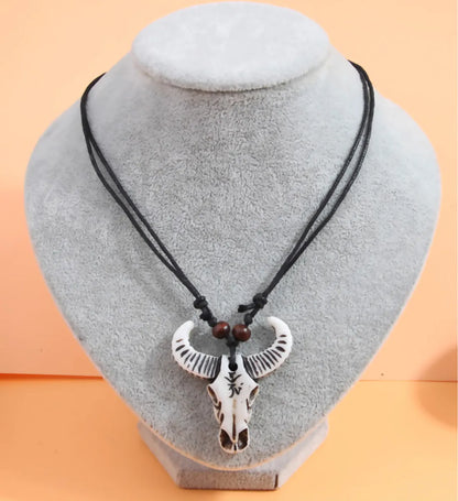 Vintage Style Ethnic Style Bull Head Arylic Wholesale Pendant Necklace