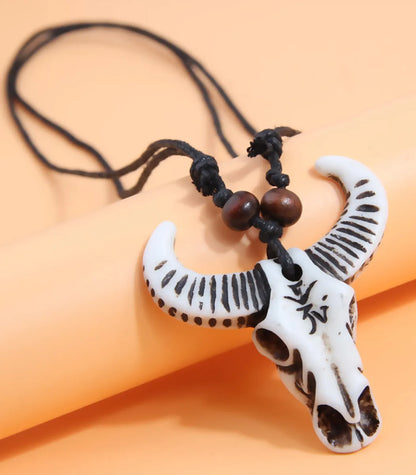 Vintage Style Ethnic Style Bull Head Arylic Wholesale Pendant Necklace