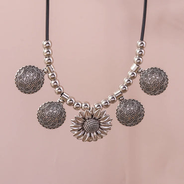 Vintage Style Ethnic Style Flower Zinc Alloy Wholesale Pendant Necklace