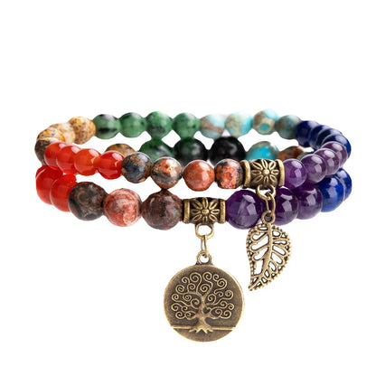 Vintage Style Ethnic Style Leaf Tree Agate Knitting Bracelets